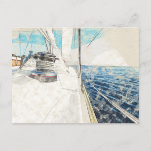 Carte postale Voilier vintage - Nautique Voyage Oc