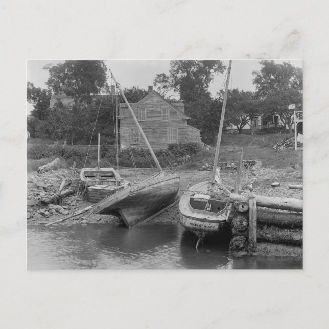 Carte Postale Voiliers à Kittery Point, 1900 (Devant)