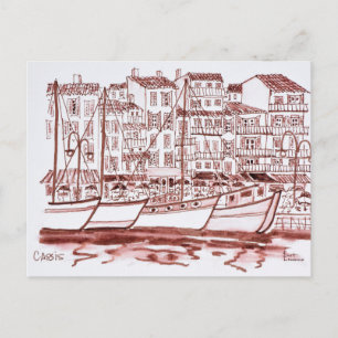 Carte Postale Voiliers amarrés dans le port Cassis, France