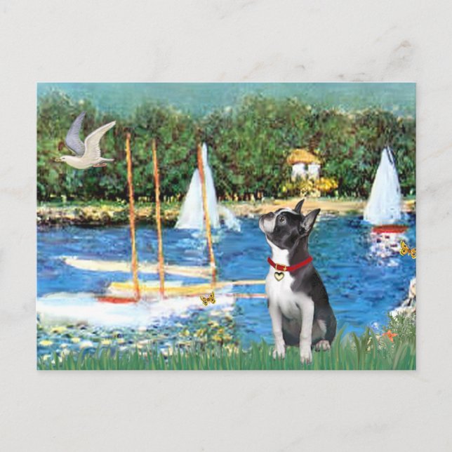 Carte Postale Voiliers - Boston Terrier #@ (Devant)
