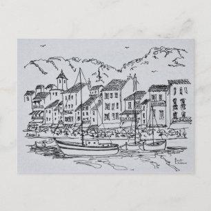 Carte Postale Voiliers dans le port Cassis, France