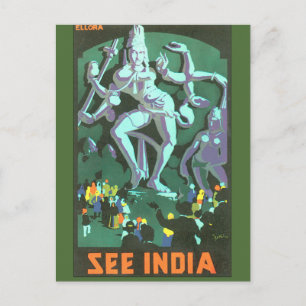 Carte Postale Voir l'affiche des Vintage voyage indiens