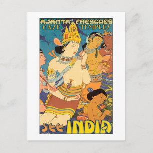 Carte Postale Voir l'affiche des Vintage voyage indiens