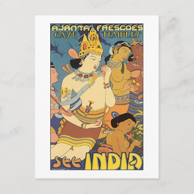 Carte Postale Voir l'affiche des Vintage voyage indiens (Devant)