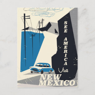 Carte Postale Voir l'Amérique - Affiche de voyage vintage du Nou