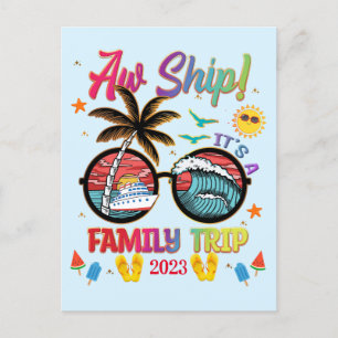 Carte Postale Voir le groupe coloré Voyage de famille de navire