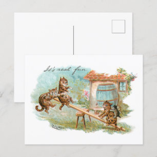 Carte Postale Voir Saw Play Ground Cats