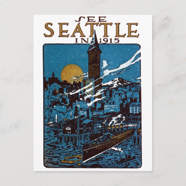 Carte Postale Voir Seattle en 1915 (Devant)