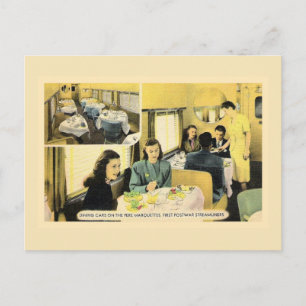 Carte Postale Voiture à manger vintage sur le tramway