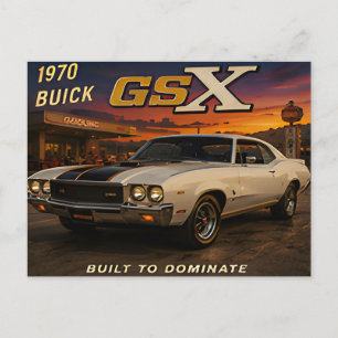 Carte Postale Voiture américaine classique Buick GSX 1970 vintag