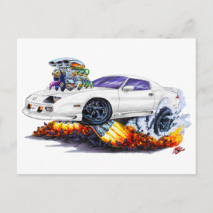 Carte Postale Voiture blanche Camaro 1982-92