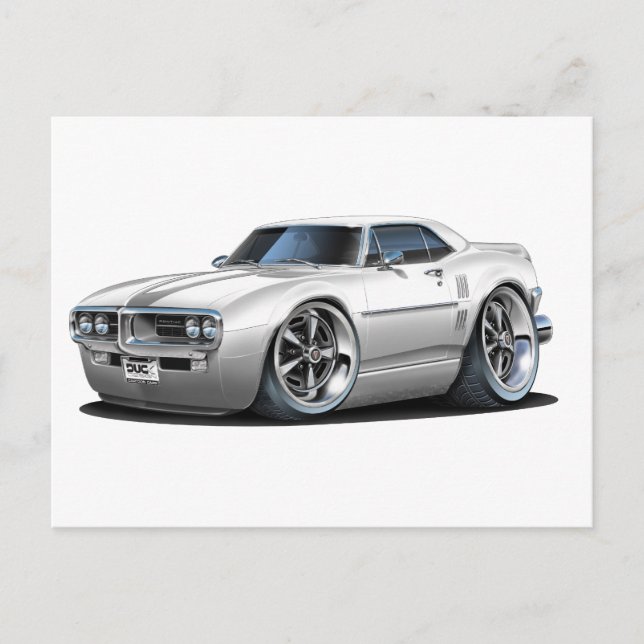 Carte Postale Voiture blanche Firebird 1967 (Devant)