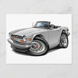 Carte Postale Voiture blanche Triumph TR6