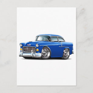 Carte Postale Voiture bleu Chevy Belair 1955