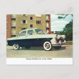 Carte Postale Voiture britannique classique des années 1950,