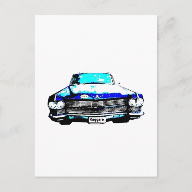 Carte Postale voiture cadillac raggare (Devant)
