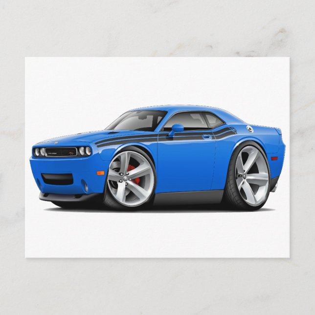Carte Postale Voiture Challenger RT B5 bleu-noir 2009-11 (Devant)