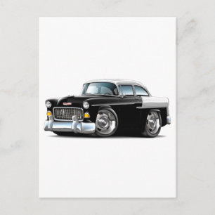 Carte Postale Voiture Chevy Belair noir-blanc 1955