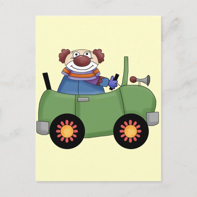 Carte Postale Voiture Circus Clown (Devant)