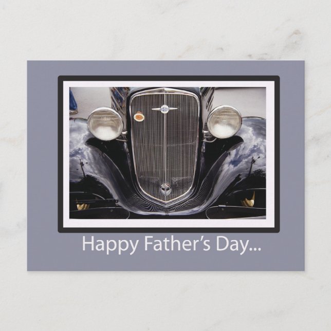 Carte Postale Voiture classique fête des pères (Devant)