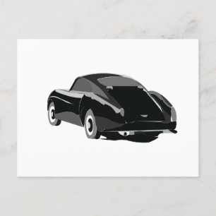 Carte Postale Voiture Classique Grise Noire