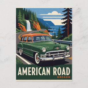 Carte Postale Voiture Classique Oregon Road