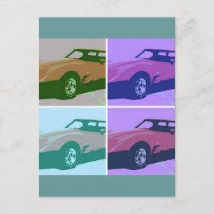 Carte Postale Voiture classique rouge 1979