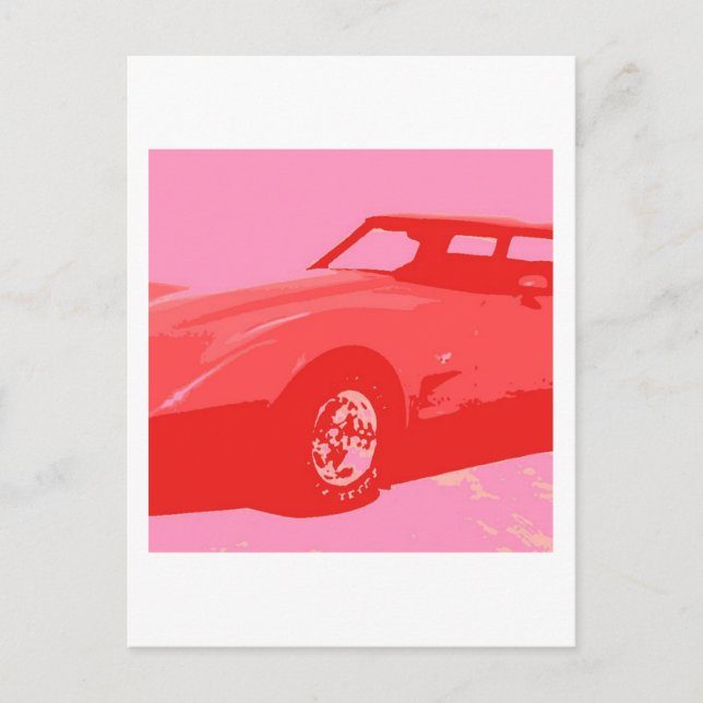 Carte Postale Voiture Classique Rouge 1979 (Devant)