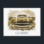 Carte Postale *~* Voiture classique Vintage Antique Vieux Rétro<br><div class="desc">CARTE POST POSTCARD - VOITURES CLASSIQUES Peintures de style Grunge - PERSONNALISER LE TEXTE SI VOUS LE SOUHAITEZ. L'arrière - plan est BLANC. Energetiquement Amélioré Retro Classic Vintage Antique voiture, Auto, AutomobilesLe style est Grunge fait Moderne Classique Unique Créatif et juste Cool simple. La couleur principale est Vintage Tan /...</div>