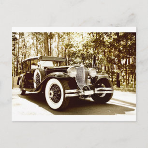 Carte Postale Voiture classique Vintage Sepia