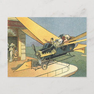 Carte Postale Voiture convertible Steampunk de science-fiction v