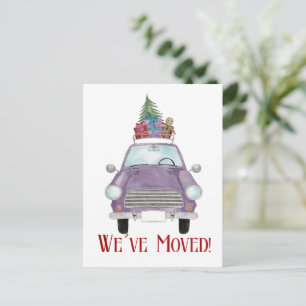 Carte Postale Voiture d'annonce d'adresse avec cadeaux de Noël P