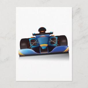 Carte Postale Voiture de course bleue