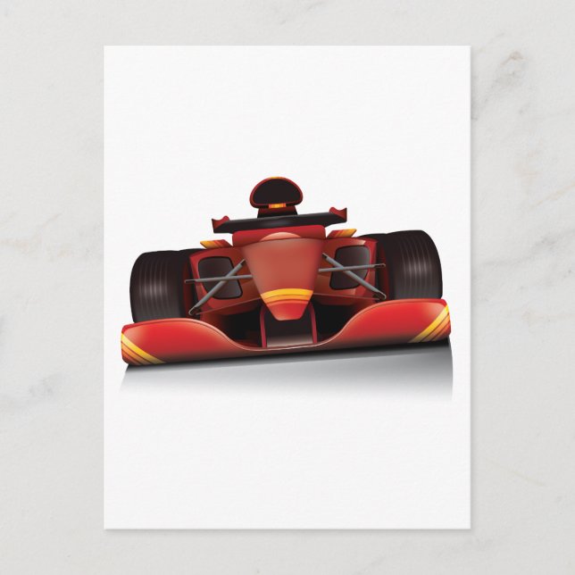 Carte Postale Voiture de course rouge (Devant)