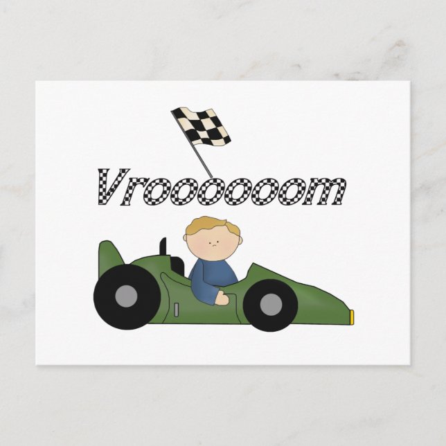 Carte Postale Voiture de course verte T-shirts et cadeaux (Devant)