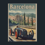 Carte Postale Voiture de course vintage à Barcelone<br><div class="desc">"Capturez l'essence de la vitesse et de la sophistication avec notre carte Postcard Vintage Racing Car sur le décor vibrant de Barcelone. Cette carte postale vous transporte à une époque révolue, où les voitures de course classiques sillonnaient les rues charmantes de cette ville animée. La fusion de l'esthétique vintage et...</div>