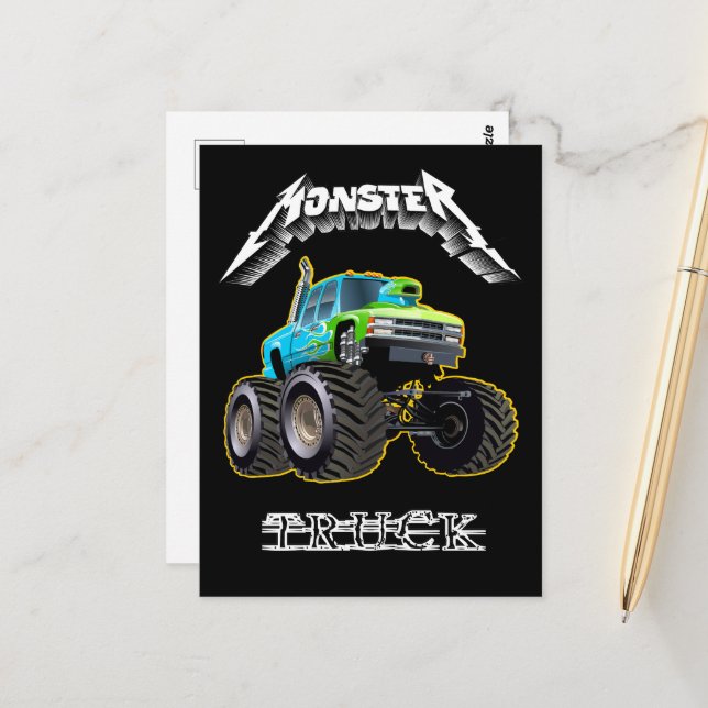Carte Postale Voiture de dessin animé (Devant/Arrière en situation)