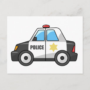 Carte Postale Voiture de la police de dessin cool