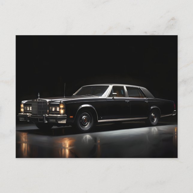 Carte Postale Voiture de luxe noire (Devant)