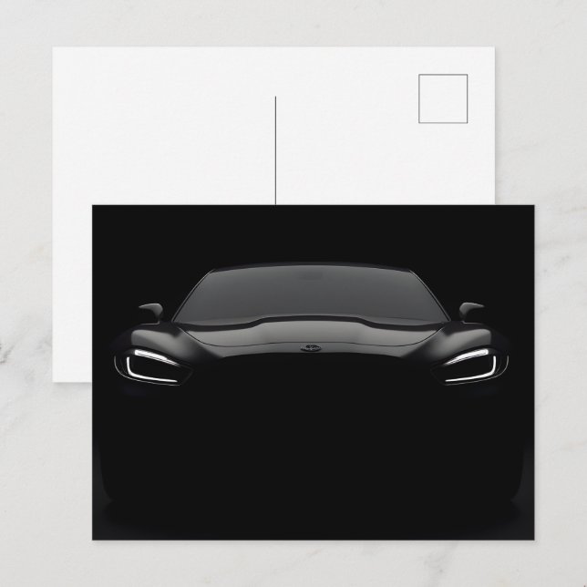 Carte Postale Voiture de luxe noire (Devant / Derrière)