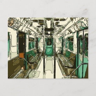 Carte Postale Voiture de métro dans le métal