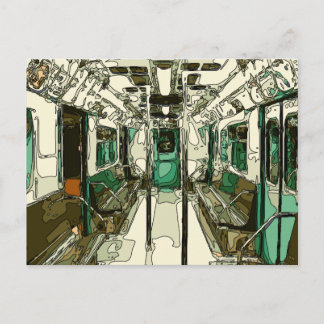 Carte Postale Voiture de métro dans le métal