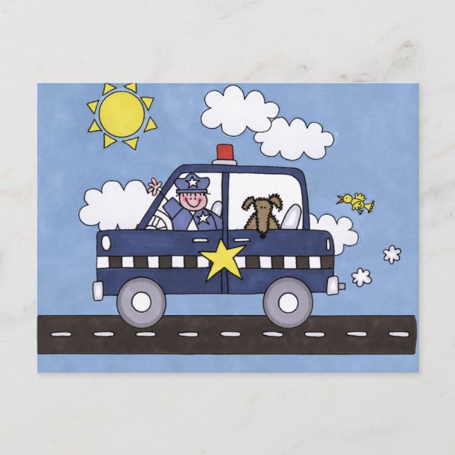 Carte Postale Voiture de police (Devant)