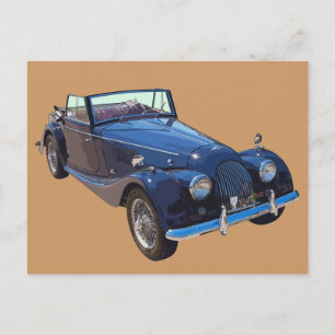 Carte Postale Voiture de sport convertible Morgan Plus 4 1964