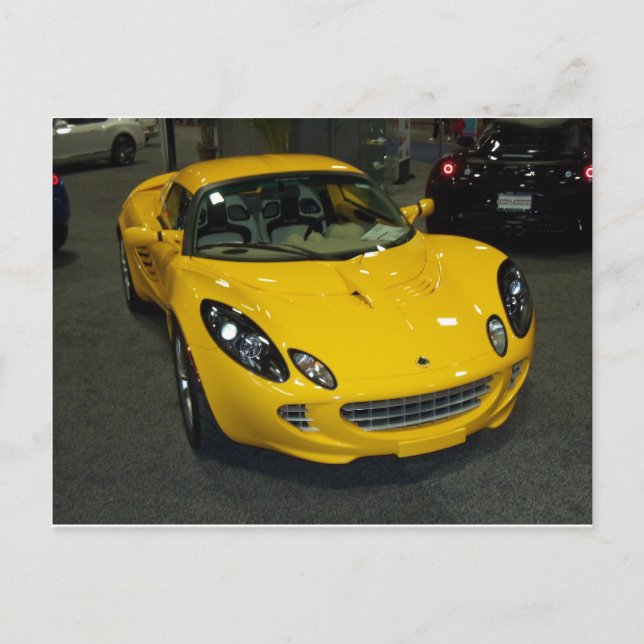 Carte Postale Voiture de sport jaune (Devant)