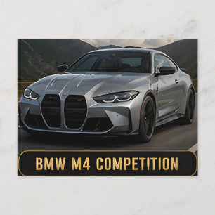 Carte Postale Voiture de sport moderne performante BMW M4 Compet