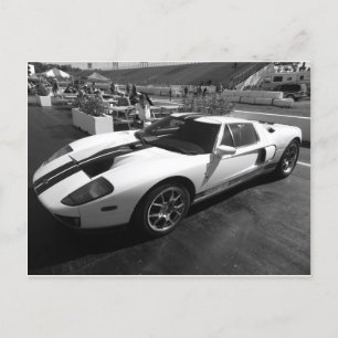 Carte Postale Voiture de sport noir et blanc