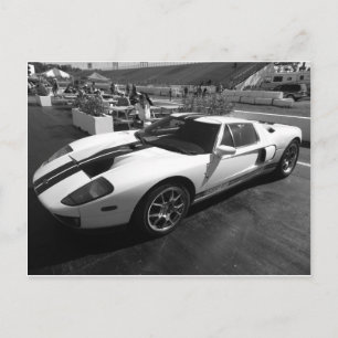 Carte Postale Voiture de sport noir et blanc