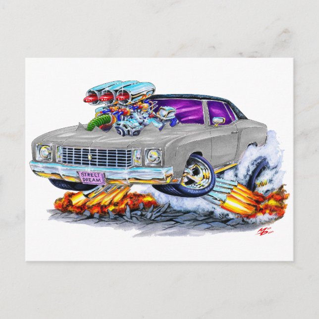 Carte Postale Voiture gris Monte Carlo 1972 (Devant)