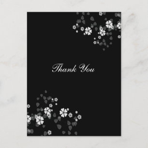 Carte Postale Voiture Merci, fleurs blanches